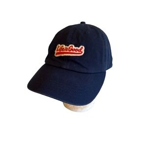 Life Is Good Navy Blue Cotton Baseball Cap Adjustable Strapback